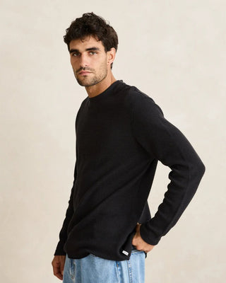 Rhythm Classic Waffle Knit Shirt - Black
