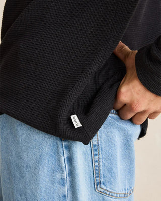 Rhythm Classic Waffle Knit Shirt - Black