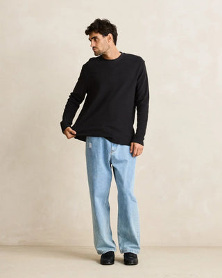Rhythm Classic Waffle Knit Shirt - Black