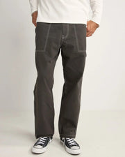 Rhythm Contrast Stitch Carpenter Pants - Black
