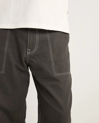 Rhythm Contrast Stitch Carpenter Pants - Black