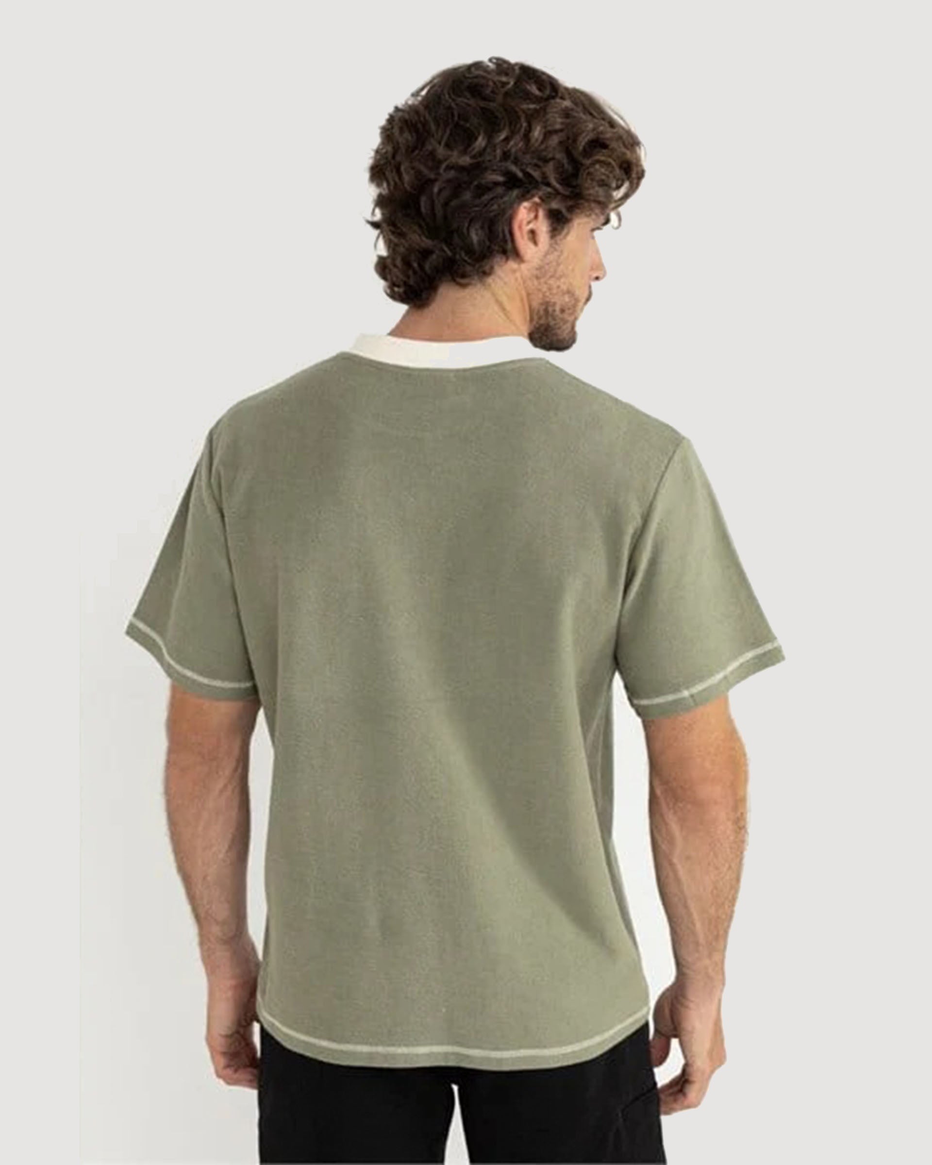 Contrast Vintage Terry S/S T-Shirt - Sage