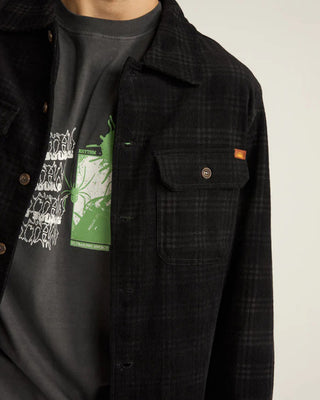 Rhythm Cord Check Overshirt - Black