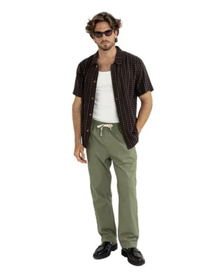 Dakota Stripe S/S Shirt - Chocolate