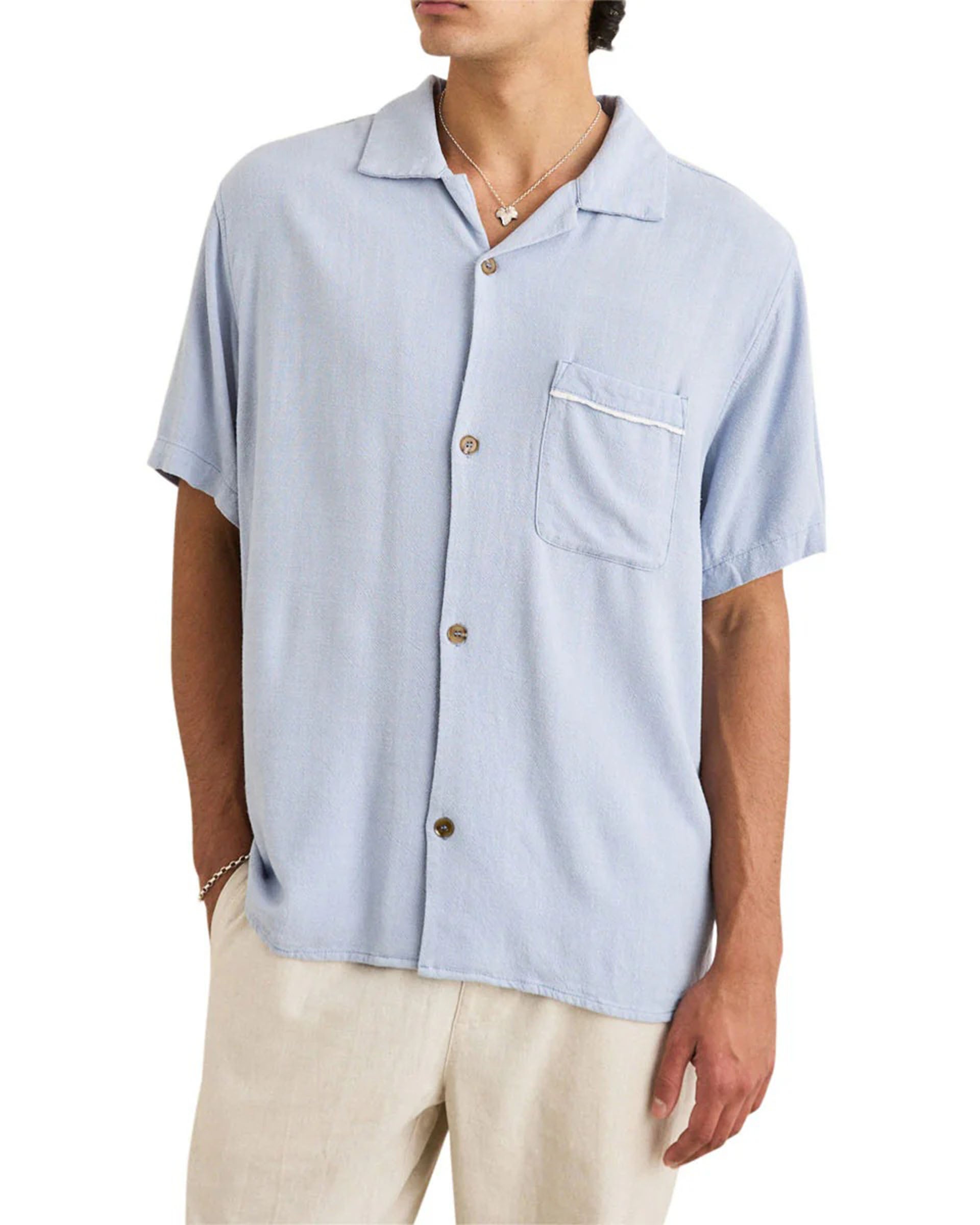Rhythm Daytona Short Sleeve Shirt - Sky