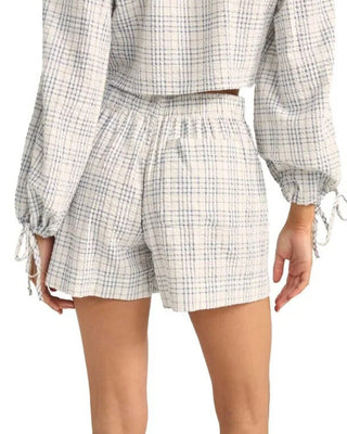 Rhythm Women's Desi Plaid Boxer Shorts - Blue
