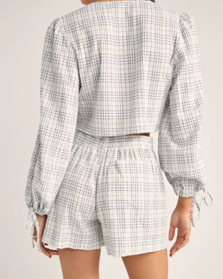 Rhythm Women's Desi Plaid Blouson Top - Blue