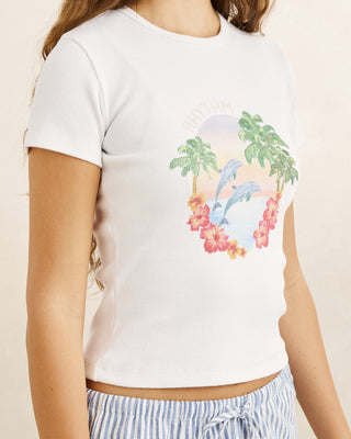 Rhythm Women's Dolphin Everyday Short Sleeve T-Shirt - White