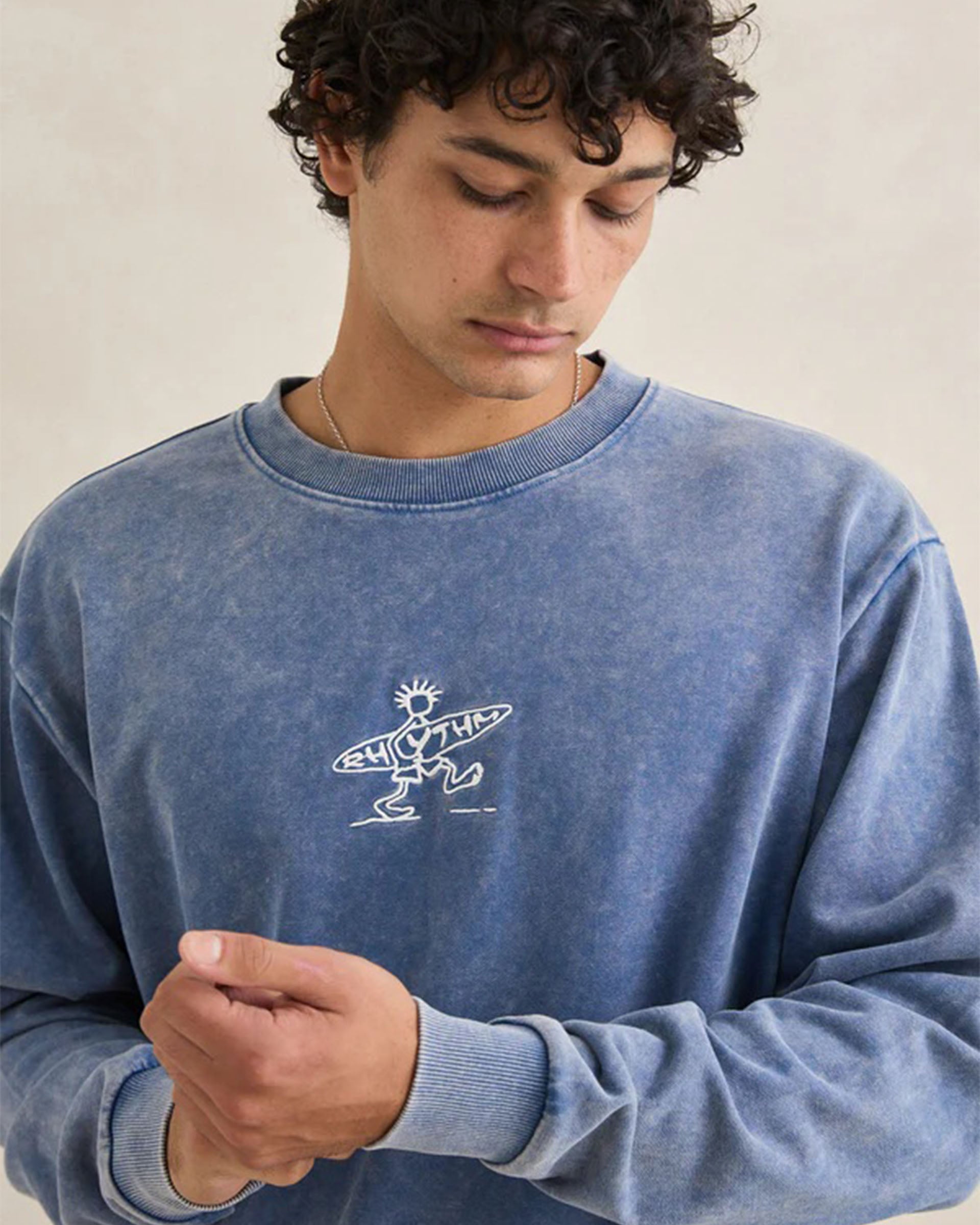 Rhythm Drifter Salt Wash Crewneck - Slate