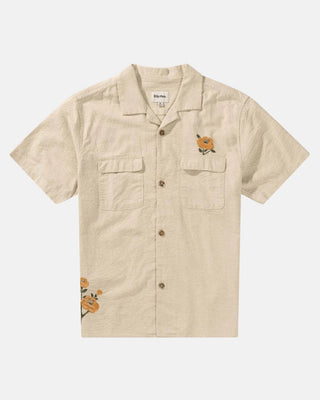 Rhythm Embroidered Seersucker Short Sleeve Shirt - Natural