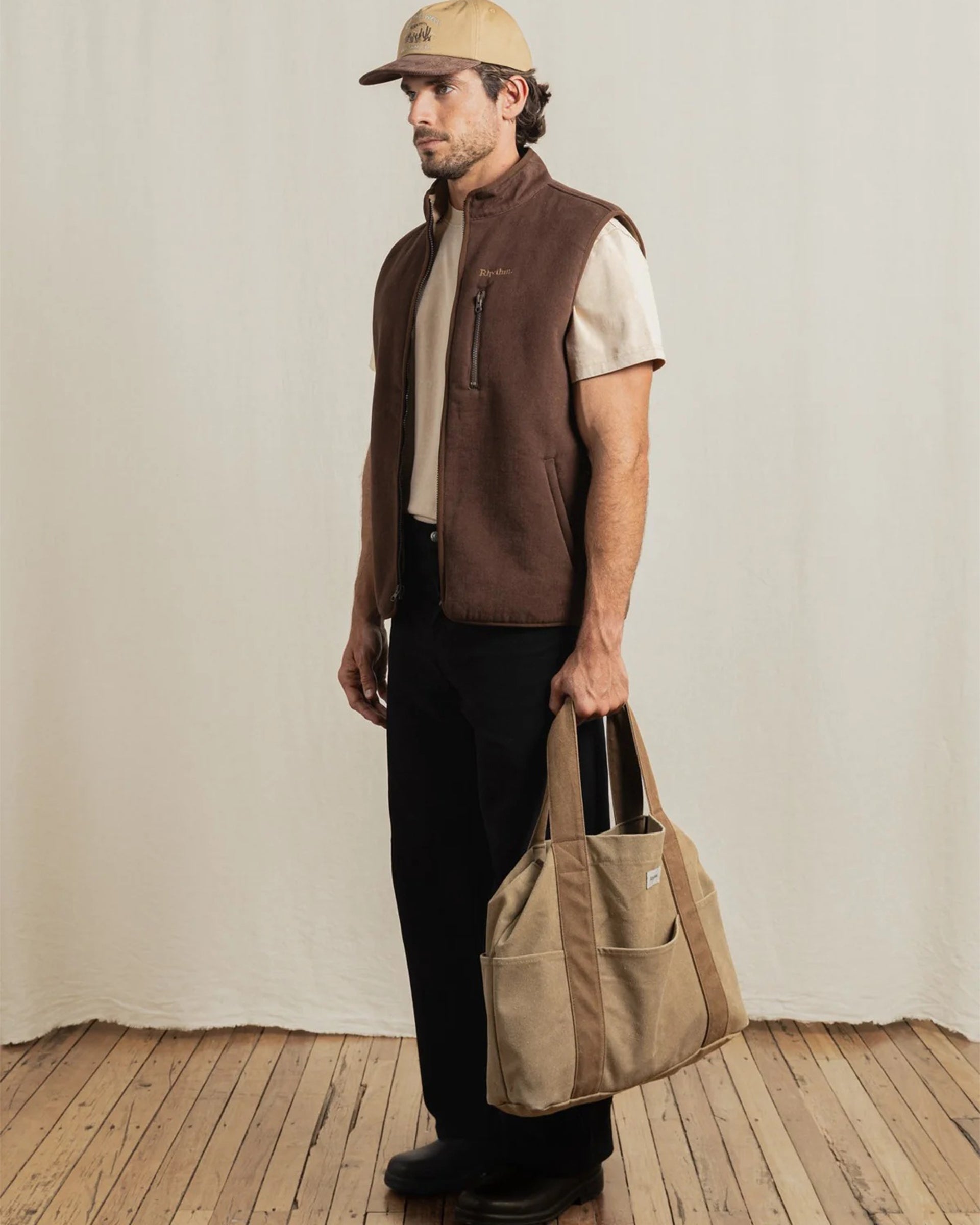 Rhythm Essential Canvas Vest - Tobacco
