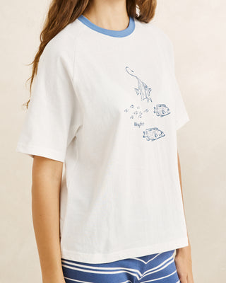Rhythm Women's Fish Raglan T-Shirt - White