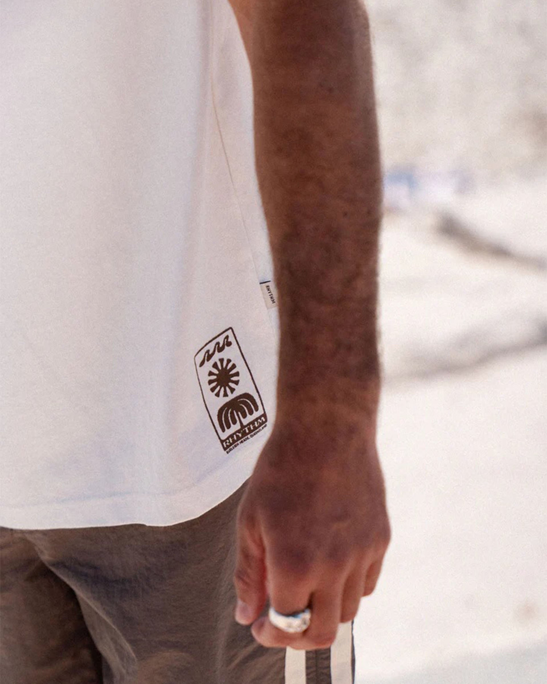 Rhythm Flagship Vintage Short Sleeve T-Shirt - Ecru