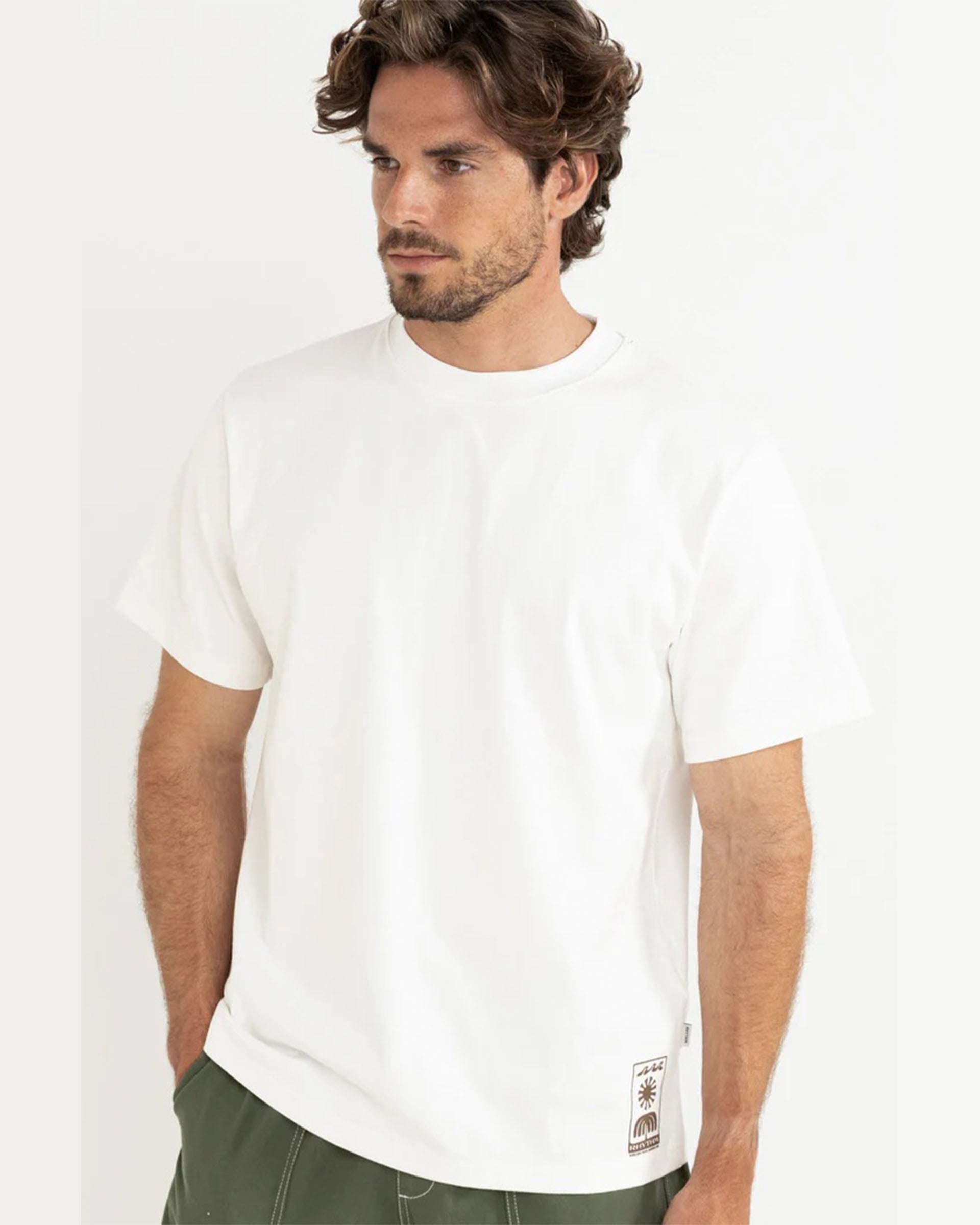 Rhythm Flagship Vintage Short Sleeve T-Shirt - Ecru