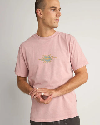 Rhythm Flame Printed Vintage Short Sleeve T-Shirt - Mauve