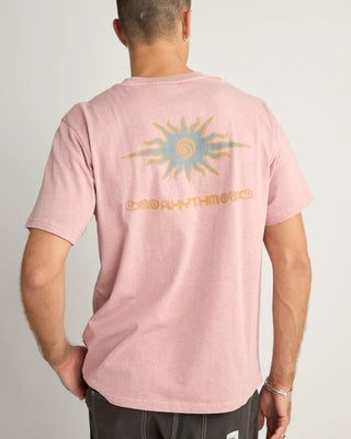 Rhythm Flame Printed Vintage Short Sleeve T-Shirt - Mauve