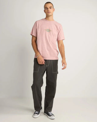 Rhythm Flame Printed Vintage Short Sleeve T-Shirt - Mauve