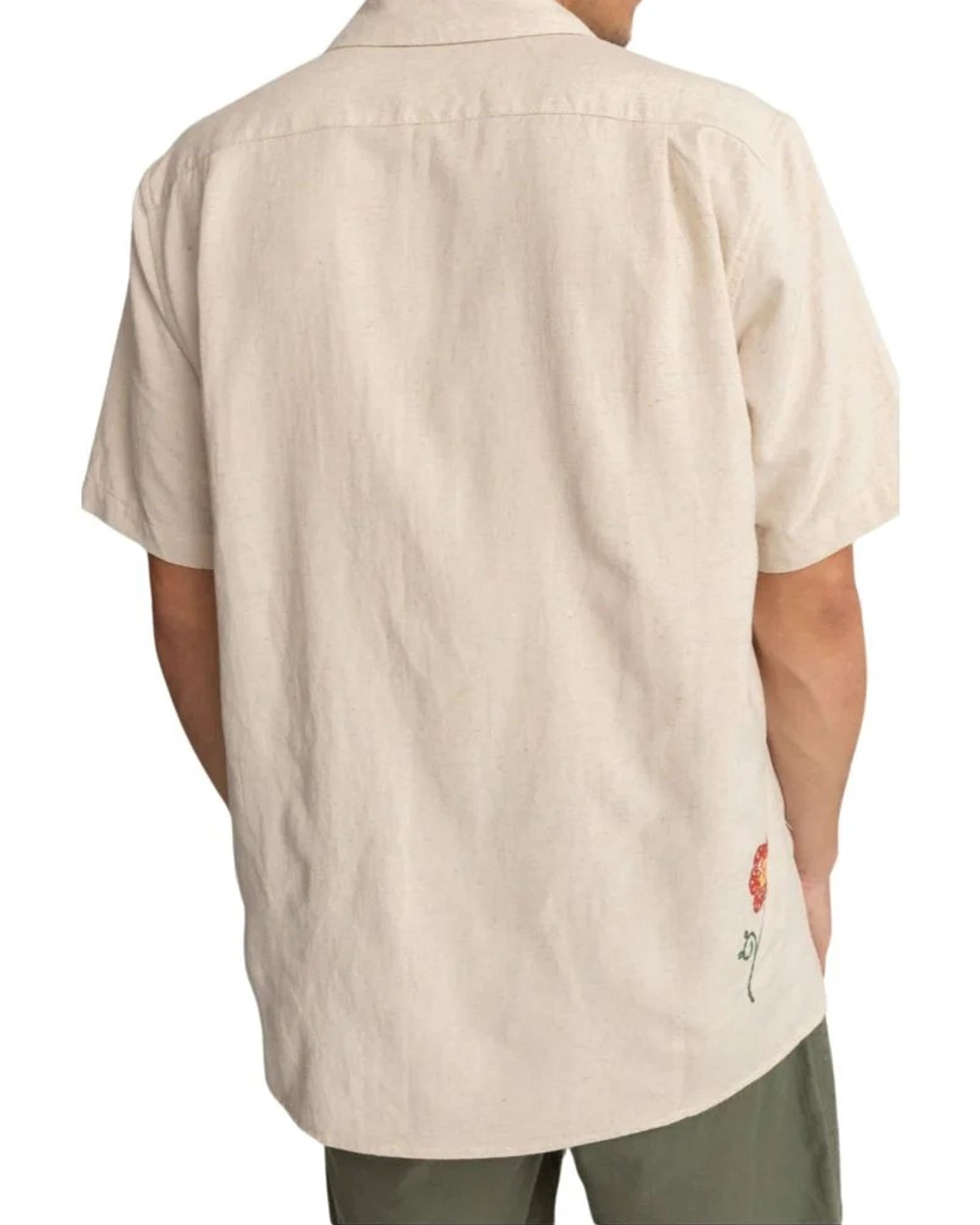 EMBROIDERY FLOWER TOPS  ベージュ LOLA Women's Floral Embroidered Sheer Beige Top Size S Silk