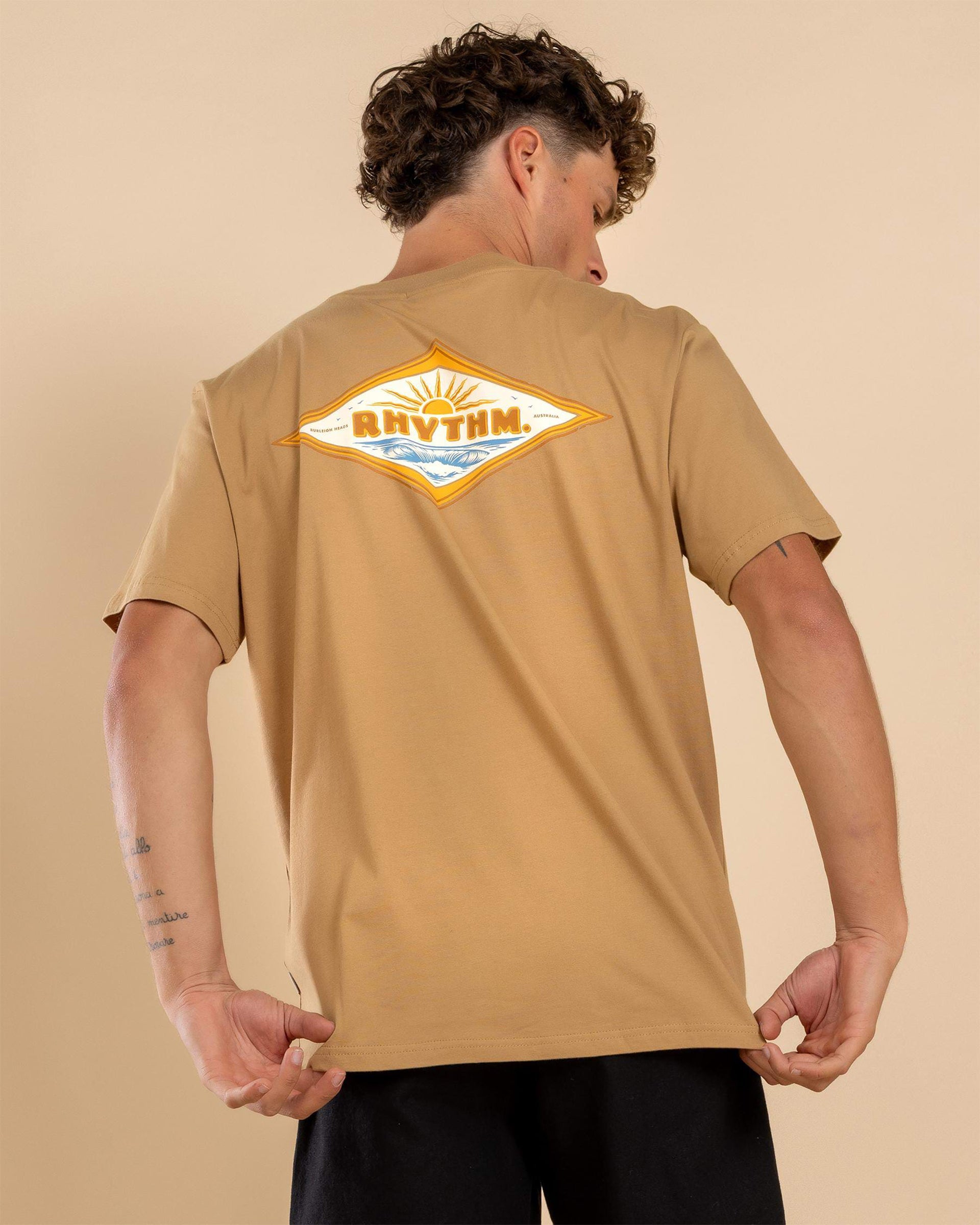 Rhythm Frame Short Sleeve T-Shirt- Macadamia