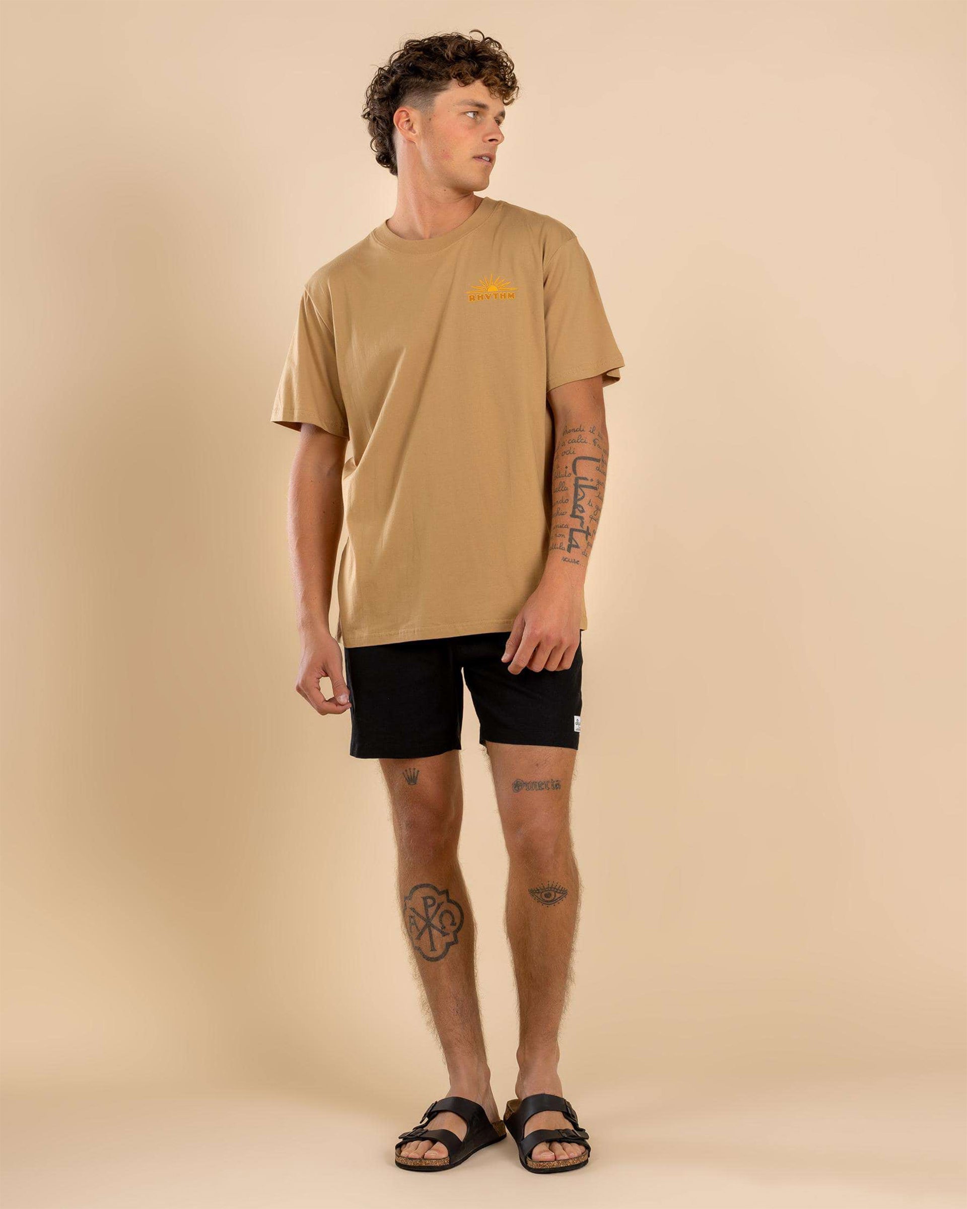 Rhythm Frame Short Sleeve T-Shirt- Macadamia