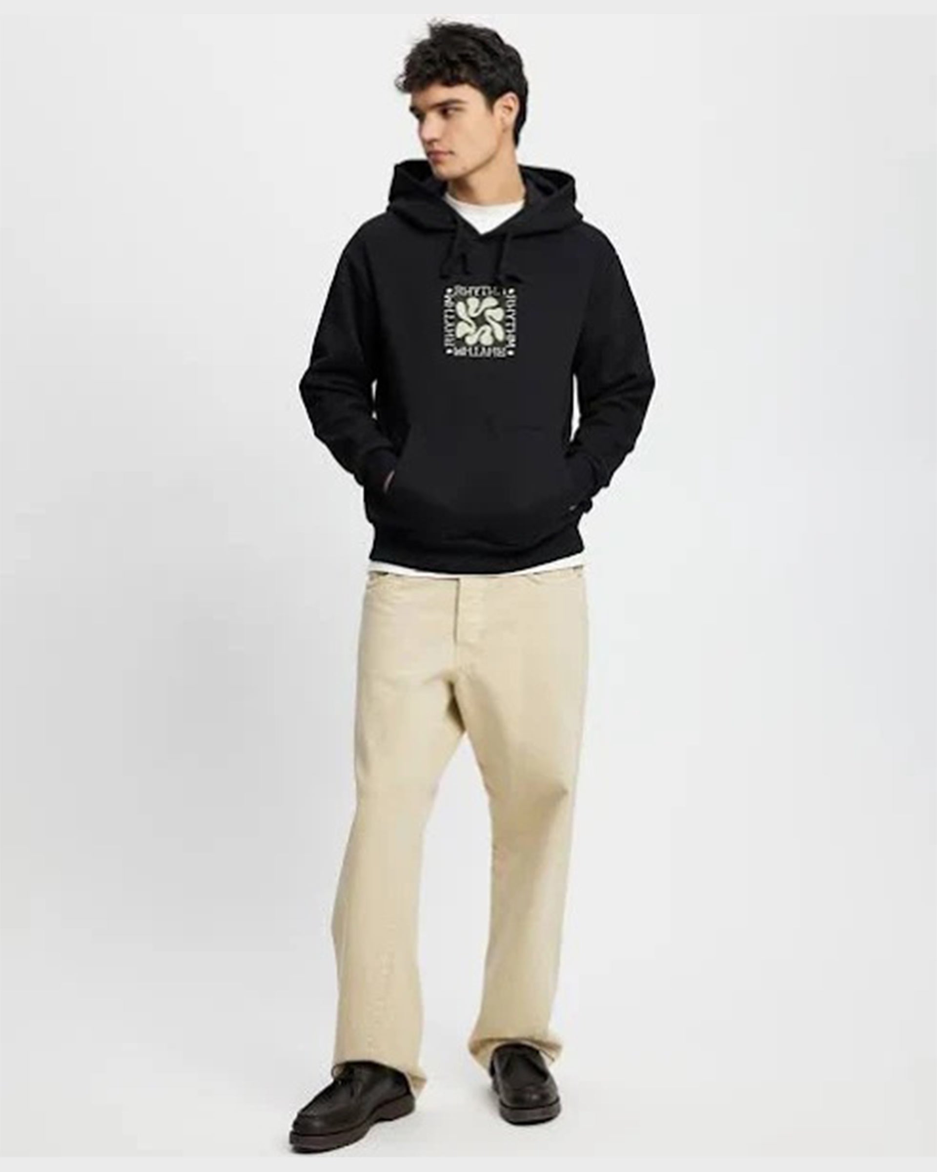 Rhythm Grange Fleece Hoodie - Black