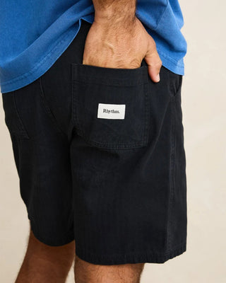 Haight Herringbone Shorts - Vintage Black