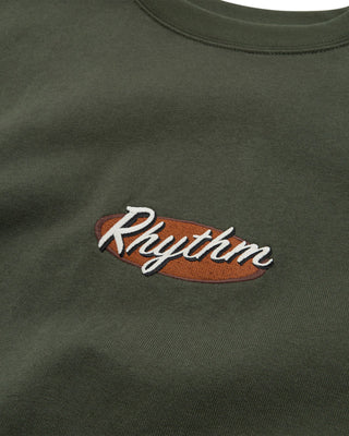 Rhythm Hallmark Heavy Vintage Embroidered Short Sleeve T-Shirt - Silver Pine