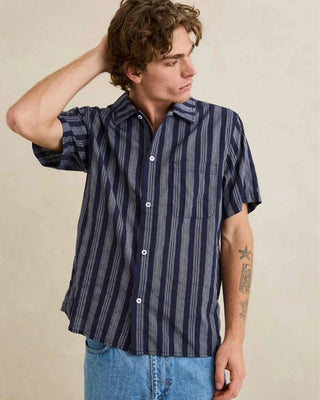 Rhythm Harbor Stripe Short Sleeve Shirt - Navy