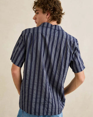 Rhythm Harbor Stripe Short Sleeve Shirt - Navy