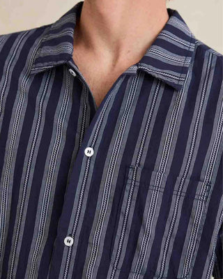 Rhythm Harbor Stripe Short Sleeve Shirt - Navy