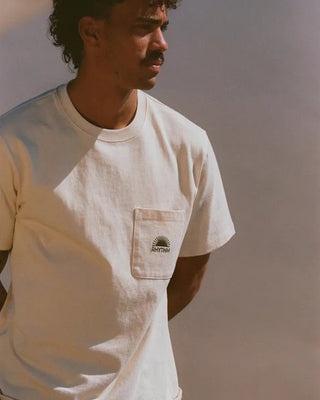 Heavy Vintage Pocket Emblem S/S T-Shirt - Natural