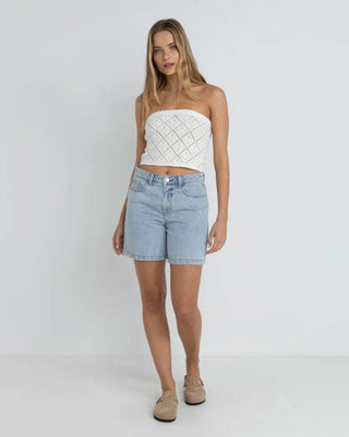 Rhythm Women's Islander Strapless Knit Top - White
