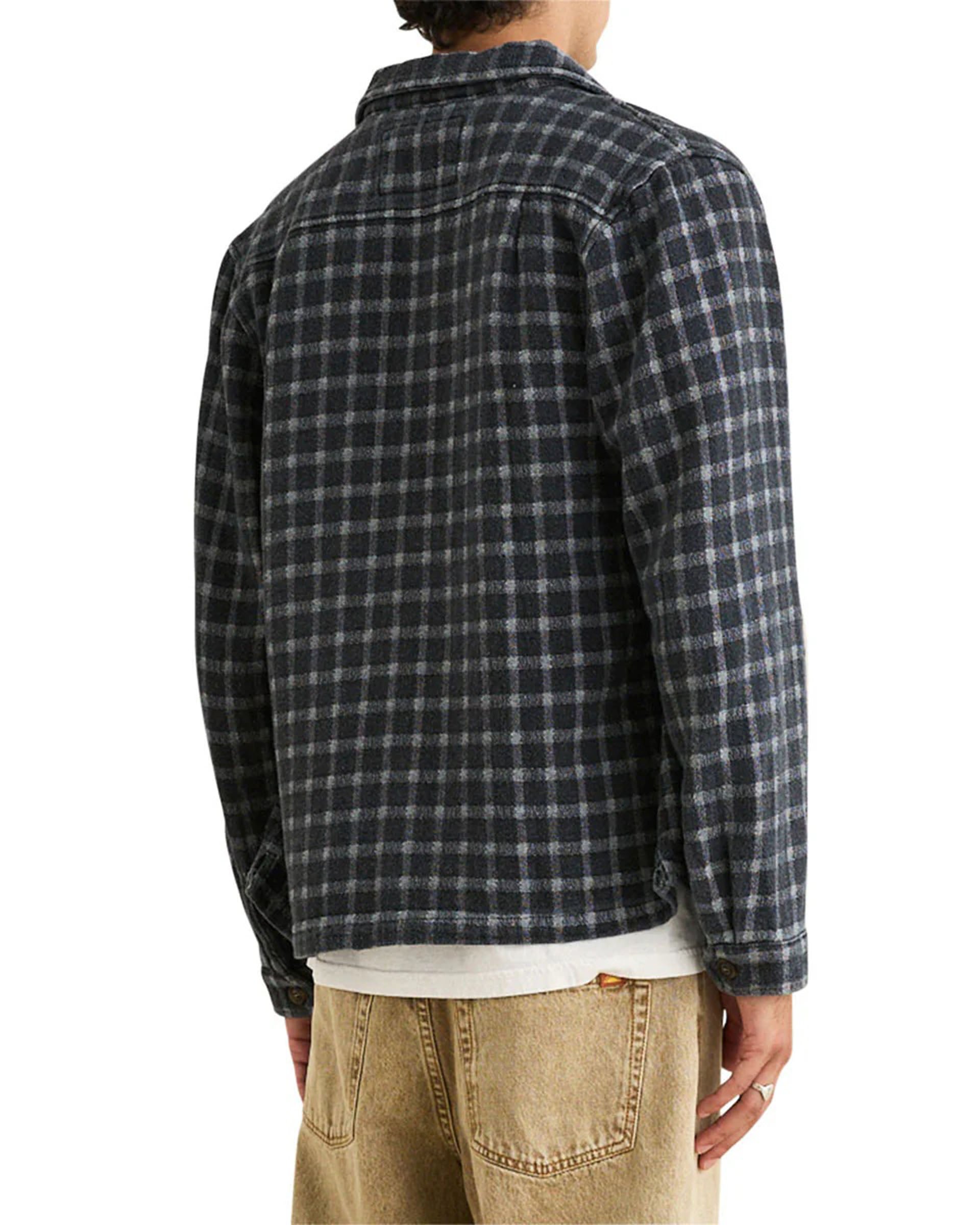 Rhythm Jacquard Check Long Sleeve Shirt - Charcoal