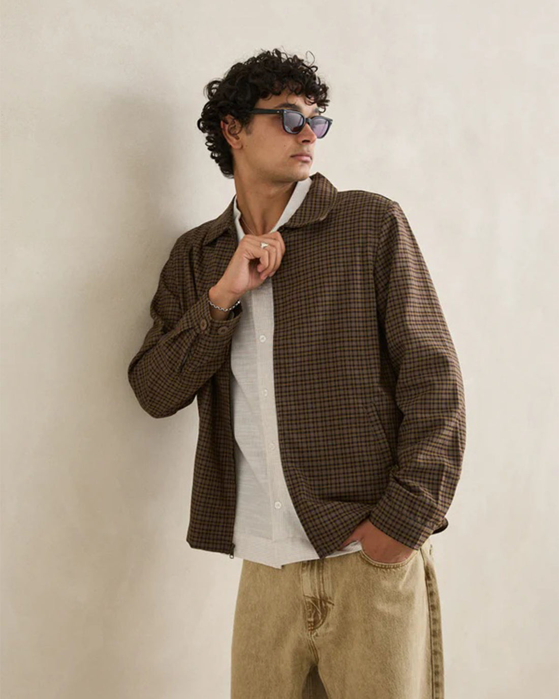 Rhythm Jordy Check Jacket - Olive