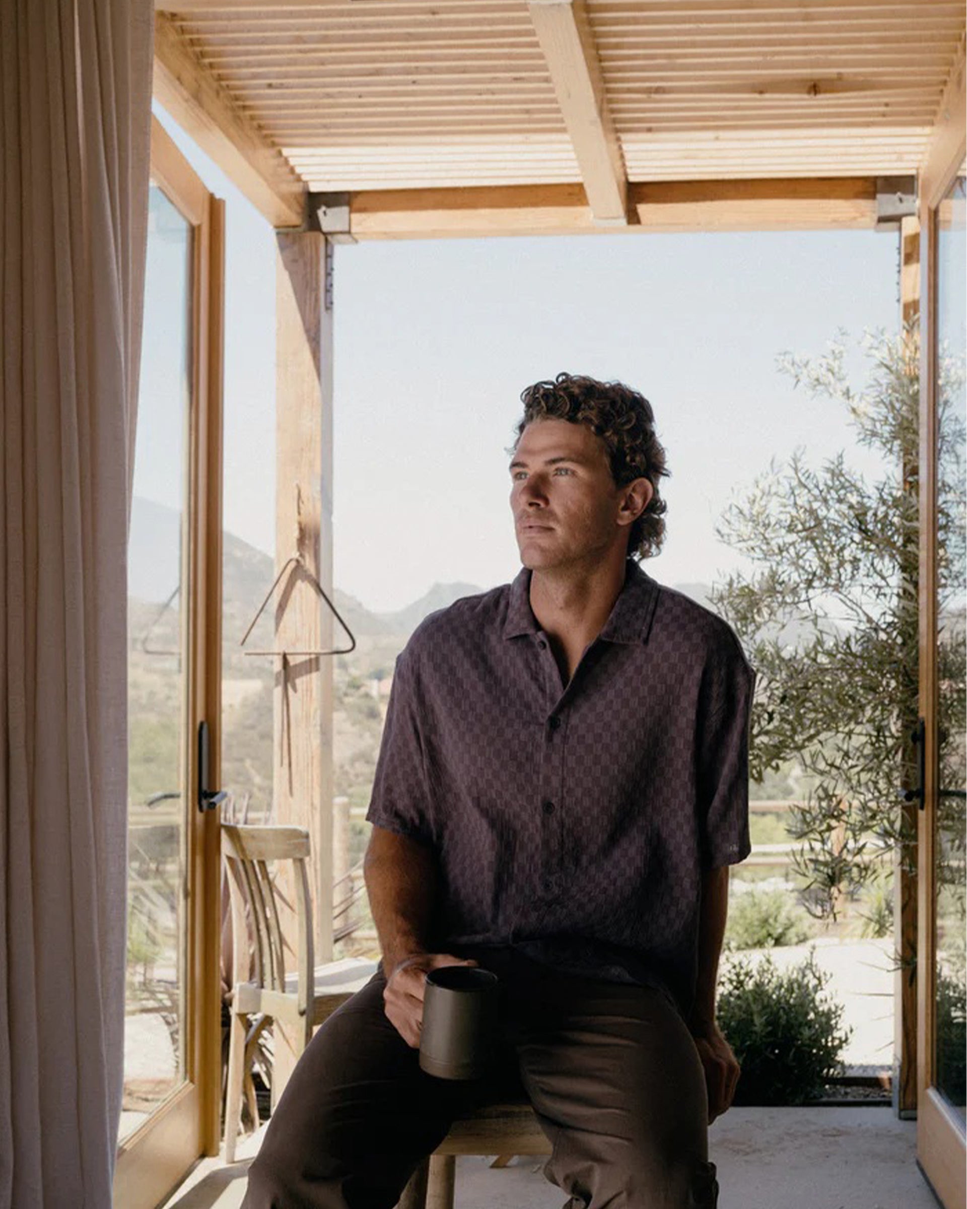 Rhythm Leads Relaxed Check Short Sleeve Shirt - Blue Sea