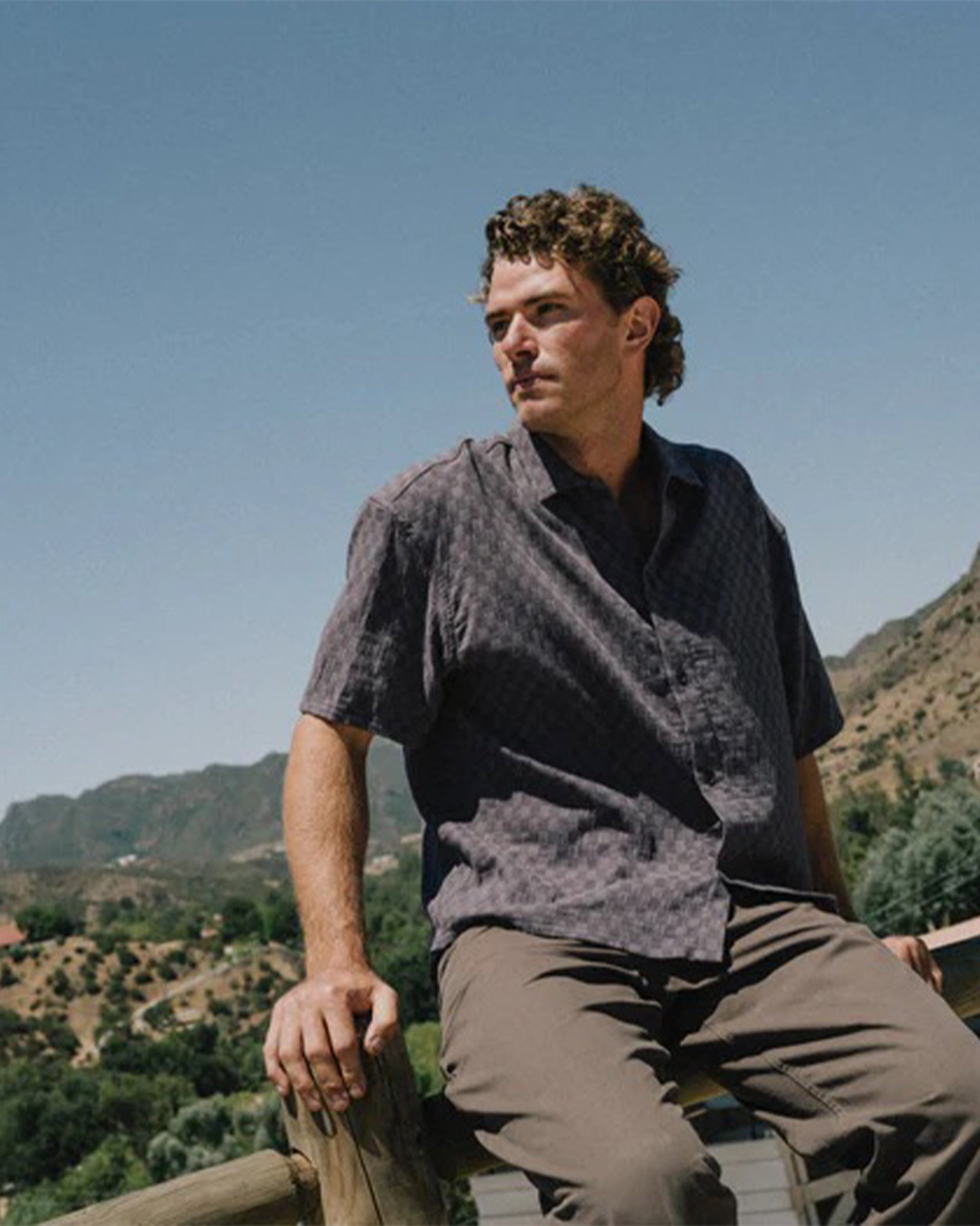 Rhythm Leads Relaxed Check Short Sleeve Shirt - Blue Sea