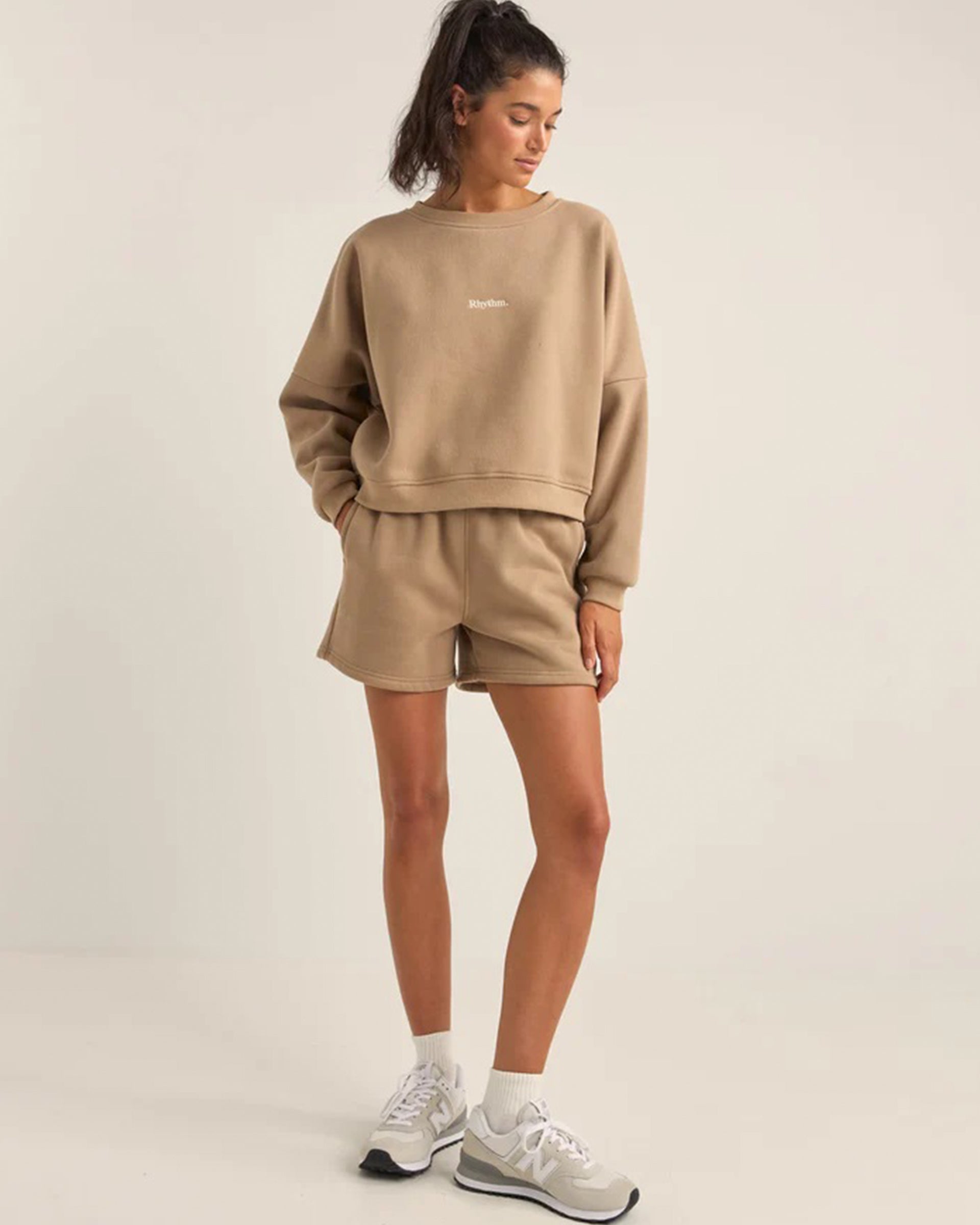 Rhythm Women's Logo Fleece Shorts - Taupe