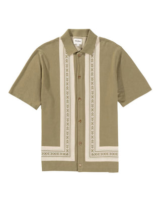 Rhythm Loma Knitted Short Sleeve Shirt - Sage