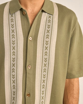 Rhythm Loma Knitted Short Sleeve Shirt - Sage
