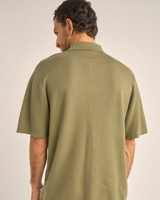 Rhythm Loma Knitted Short Sleeve Shirt - Sage