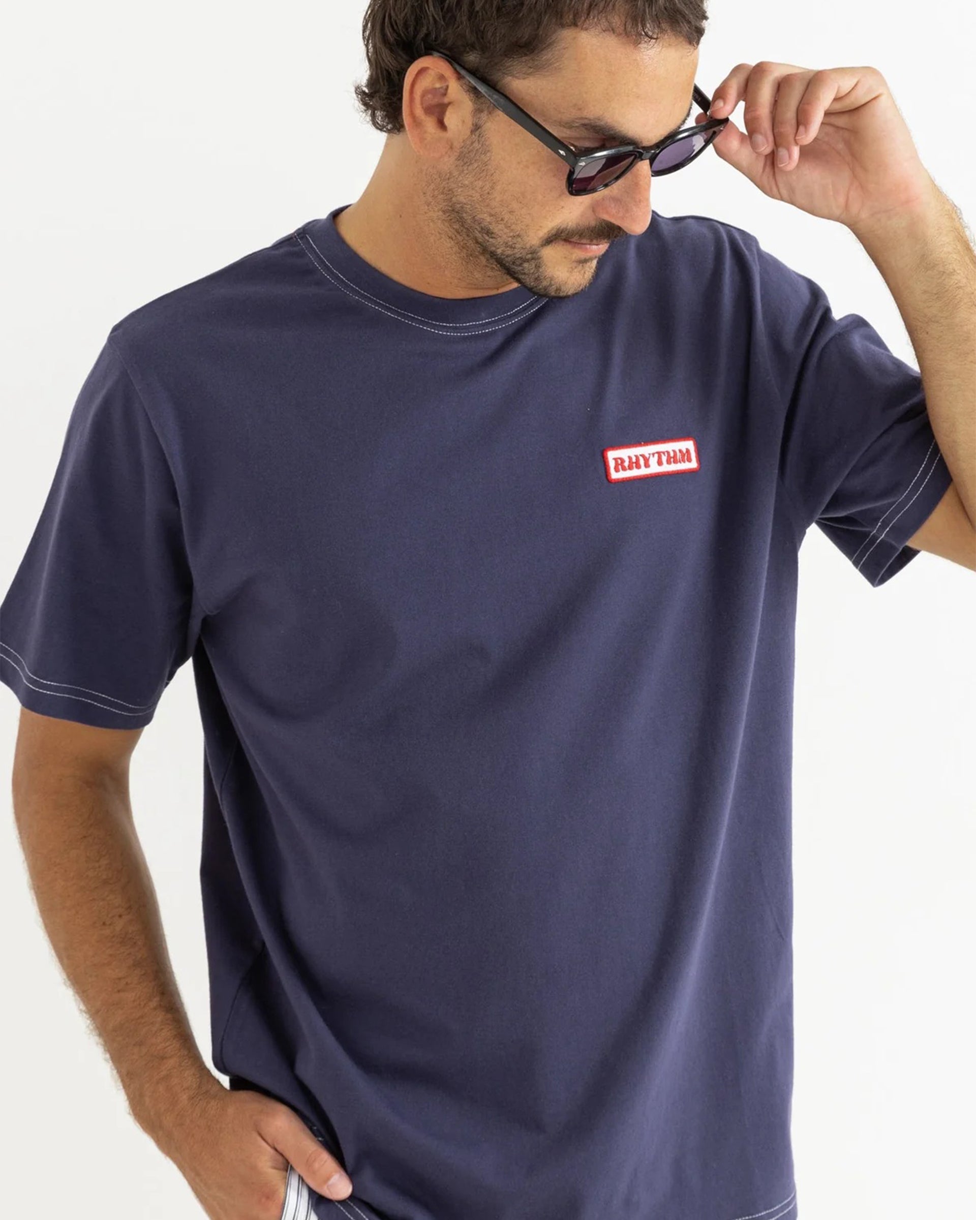 Rhythm Mechanics Vintage Short Sleeve T-Shirt - Indigo