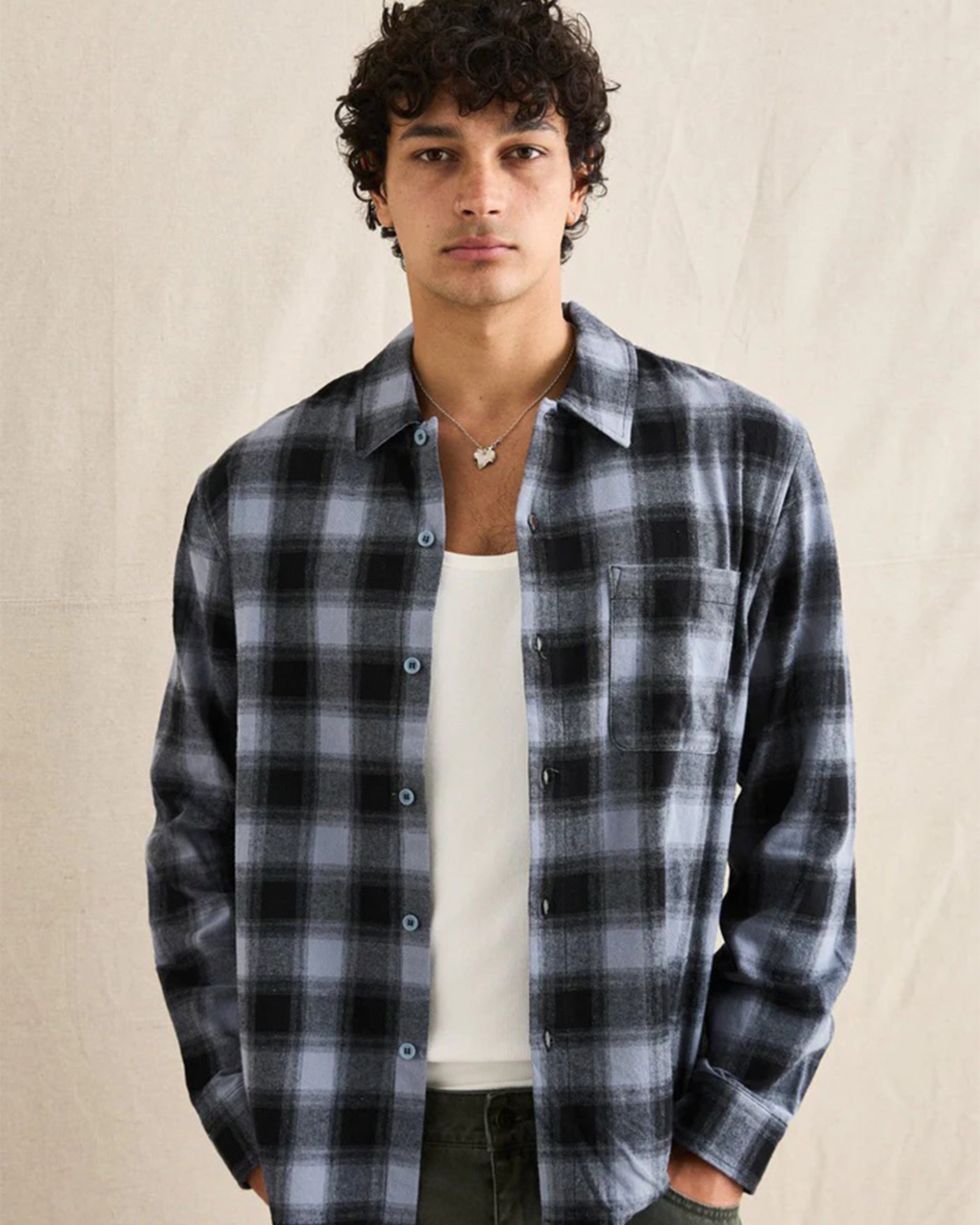 Rhythm Merge Long Sleeve Overshirt - Mineral Blue