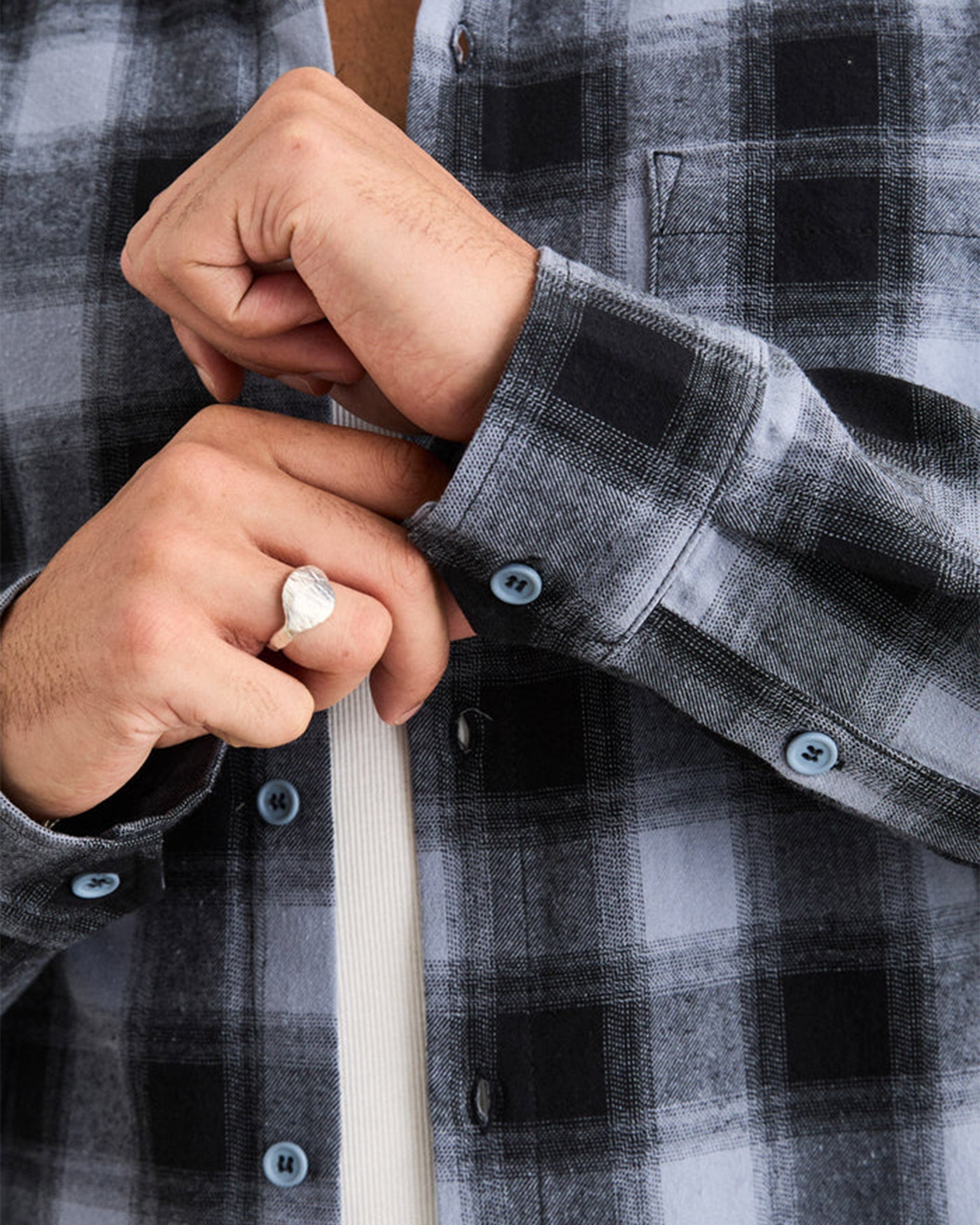 Rhythm Merge Long Sleeve Overshirt - Mineral Blue