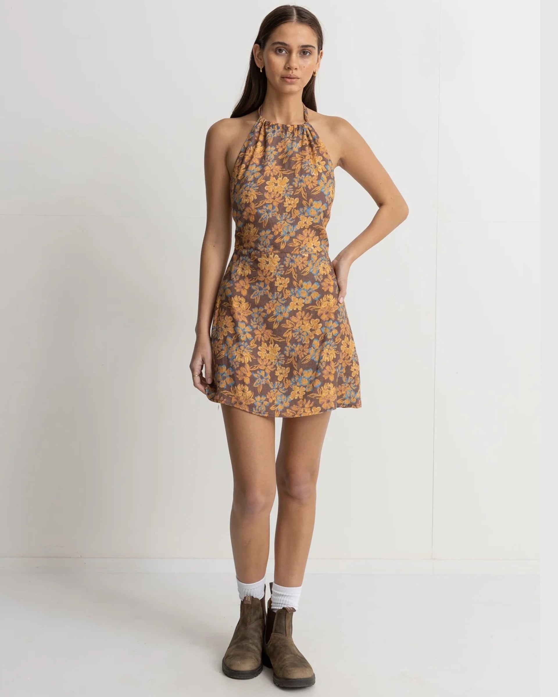 Oasis Floral Halter Mini Dress Jack's Surfboards Oasis Floral Halter Mini Dress Jack's Surfboards