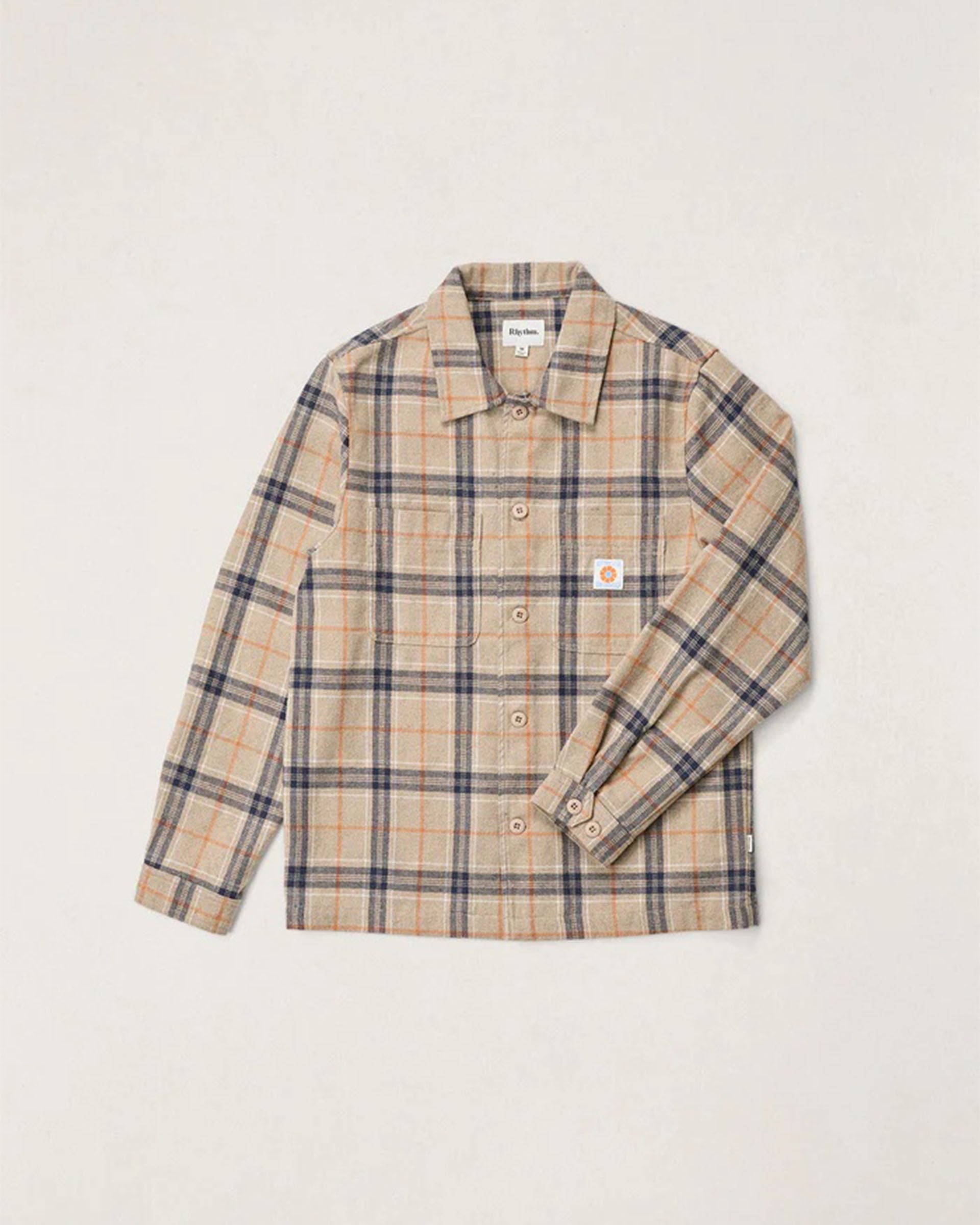 Rhythm Oscar Check Long Sleeve Shirt - Stone