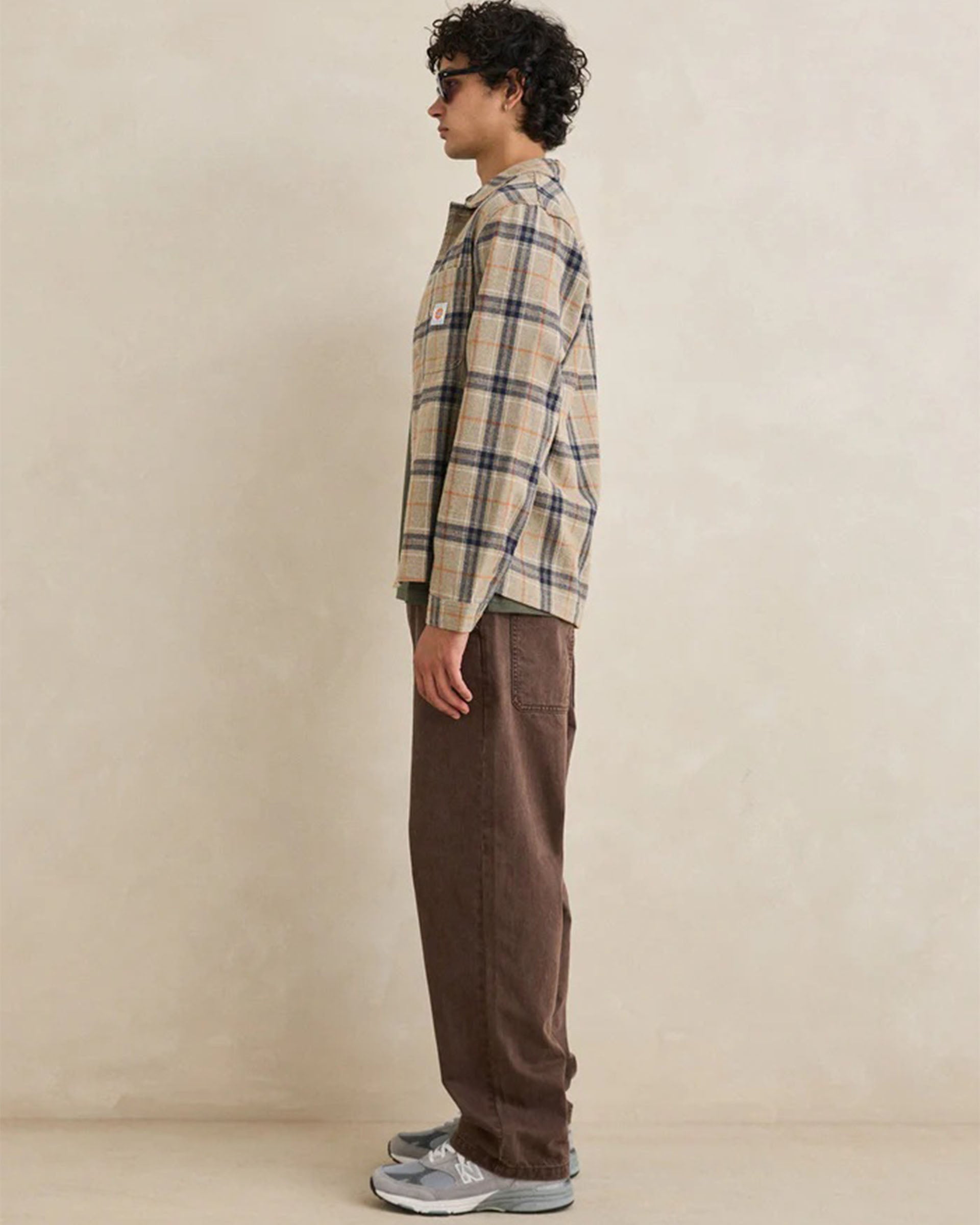 Rhythm Oscar Check Long Sleeve Shirt - Stone