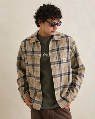 Rhythm Oscar Check Long Sleeve Shirt - Stone