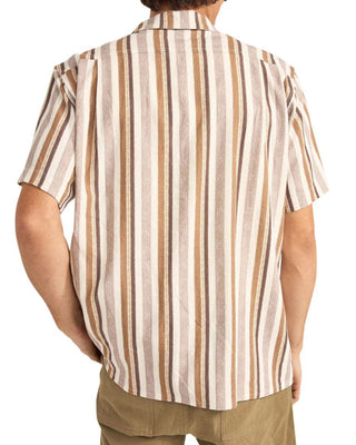 Rhythm Paisley Stripe Short Sleeve Shirt - Cedar