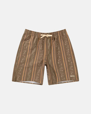 Rhythm Paisley Stripe Beach Short - Tobacco