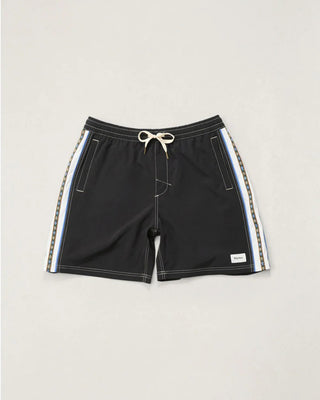 Rhythm Panel Stripe Beach Short - Black